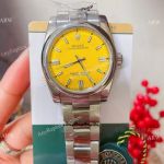 Rolex Oyster Perpetual 36mm Watch Yellow Dial Best Copy